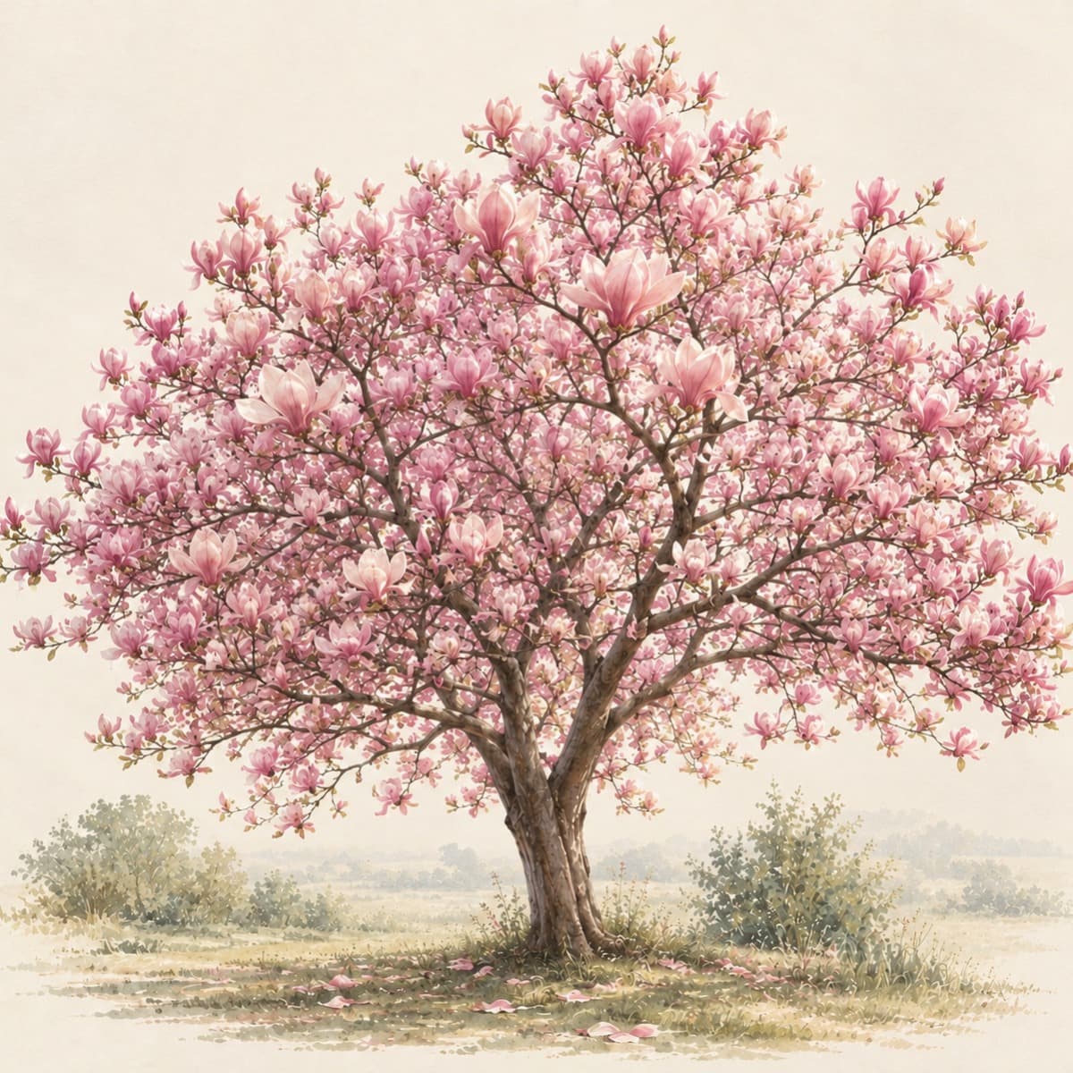 Watercolor illustration of a maple tree